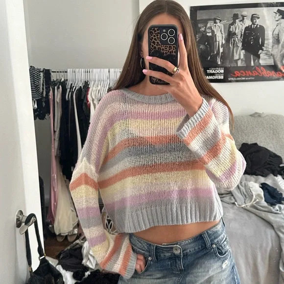 Wild Fable Pastel Striped Sweater - Picture 2 of 2